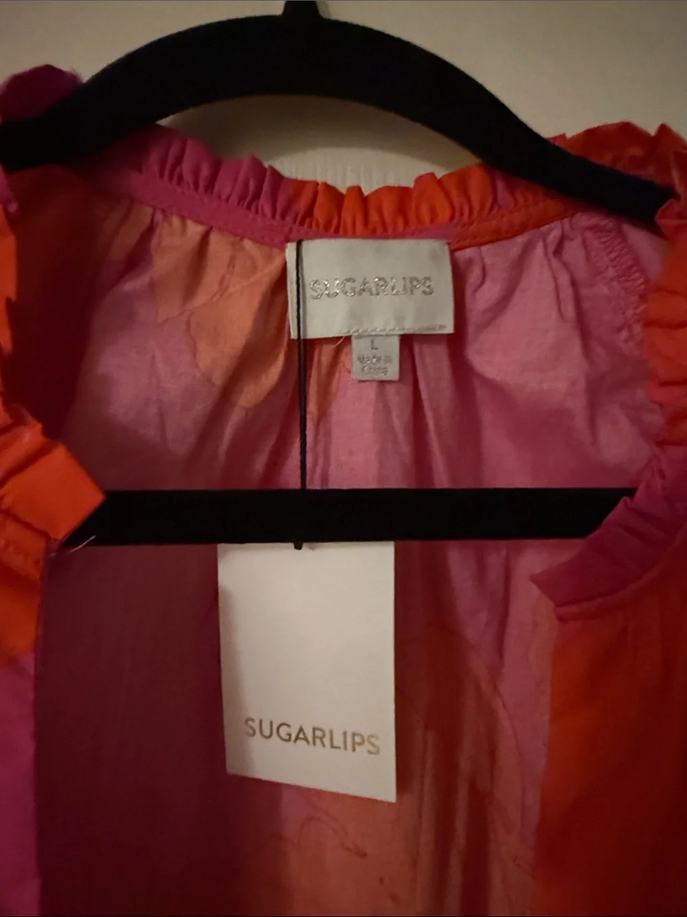 Sugarlips Pink Dress with Bold Orange Floral Print